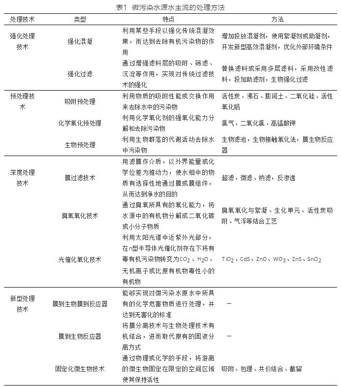 我國微污染水源地污染現(xiàn)狀及其處理技術(shù)研究進(jìn)展